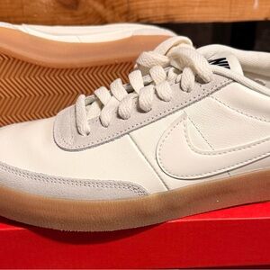 Nike White Leather Sneakers with Gum Sole